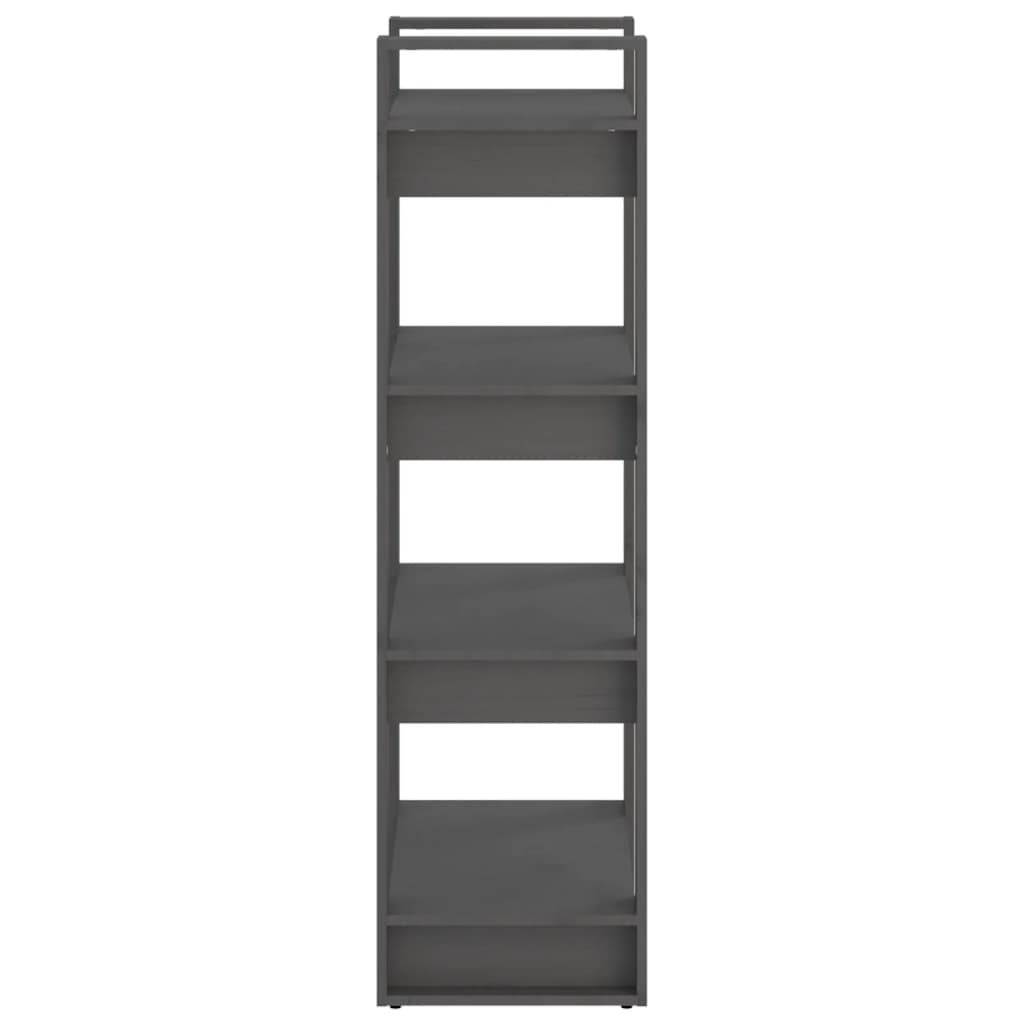 Bibliothèque/séparateur de pièce gris 60x35x125 cm bois massif