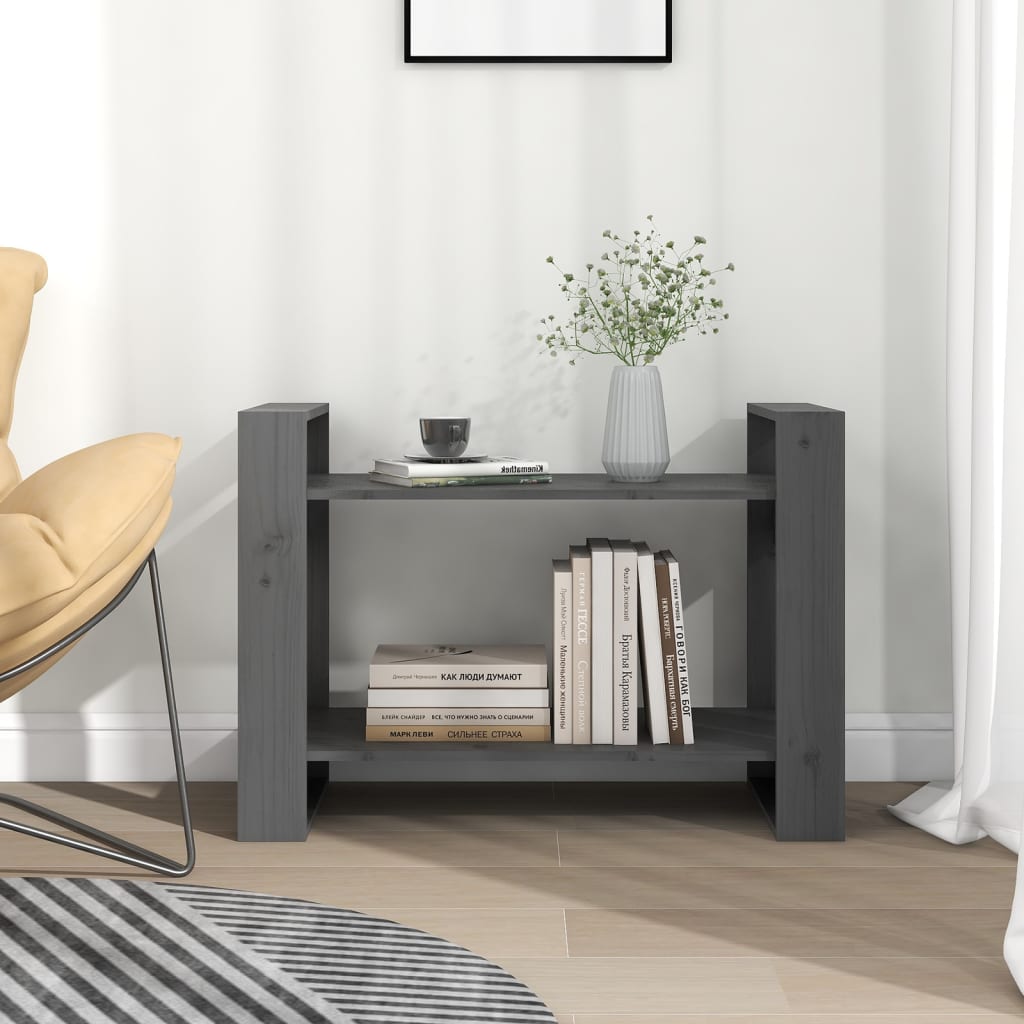 Bibliothèque/séparateur de pièce gris 80x35x56,5 cm bois de pin massif