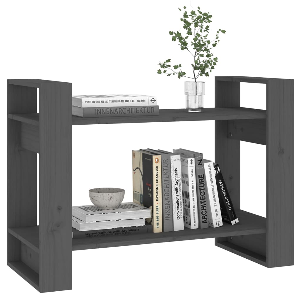Bibliothèque/séparateur de pièce gris 80x35x56,5 cm bois de pin massif