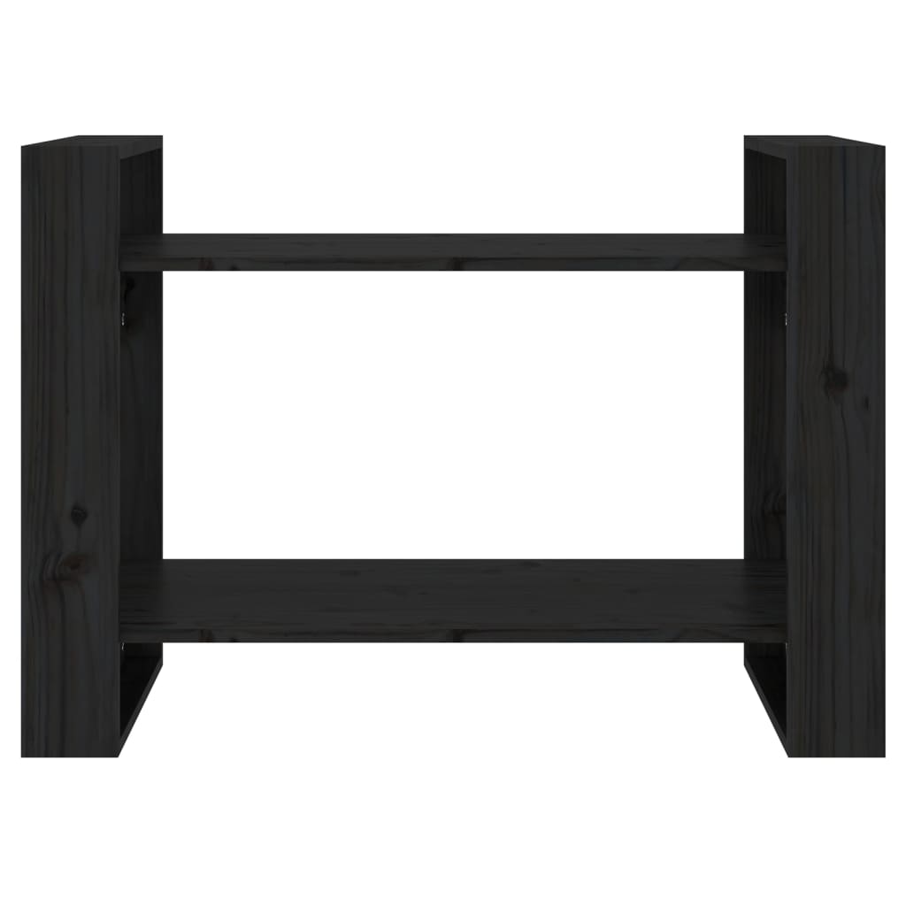 Bibliothèque/séparateur de pièce noir 80x35x56,5 cm bois de pin massif