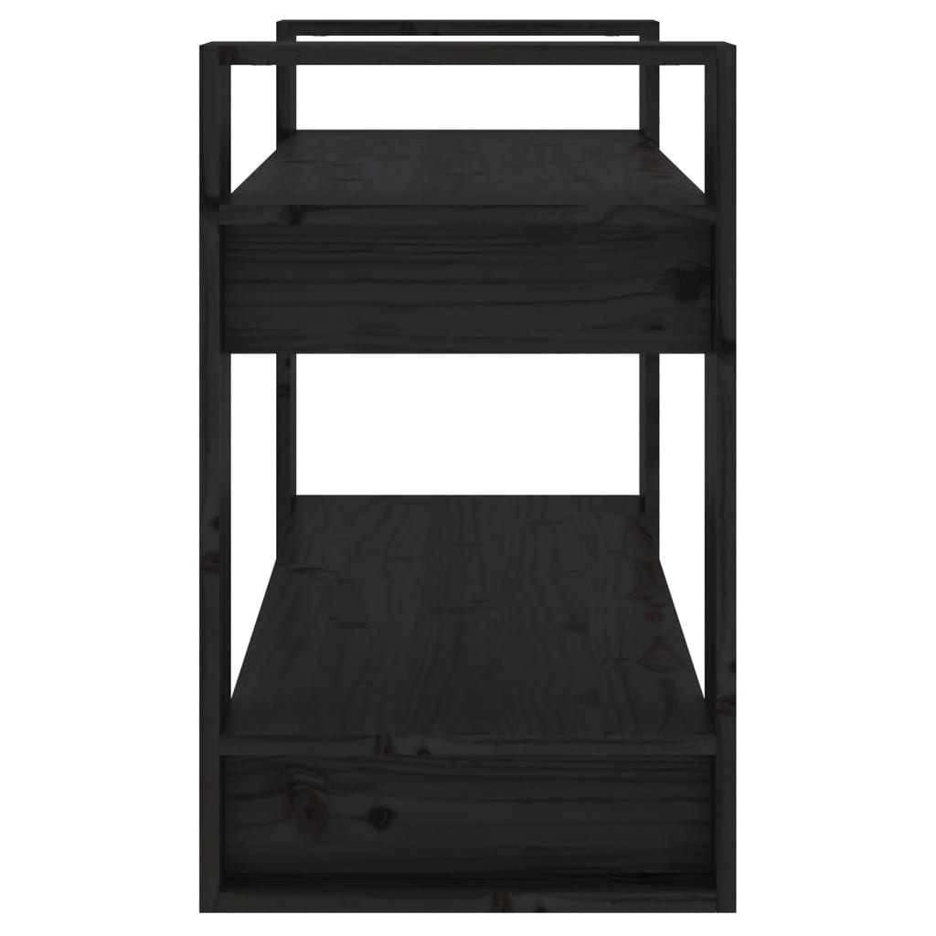 Bibliothèque/séparateur de pièce noir 80x35x56,5 cm bois de pin massif