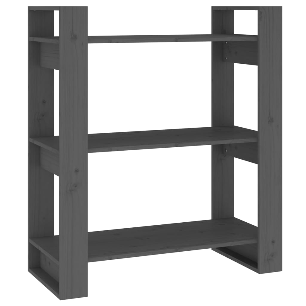 Bibliothèque/séparateur de pièce gris 80x35x91 cm bois de pin massif