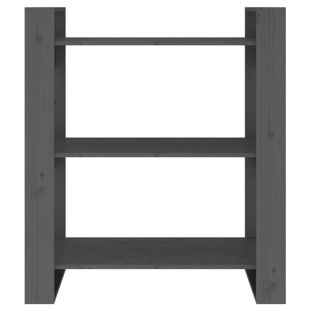 Bibliothèque/séparateur de pièce gris 80x35x91 cm bois de pin massif