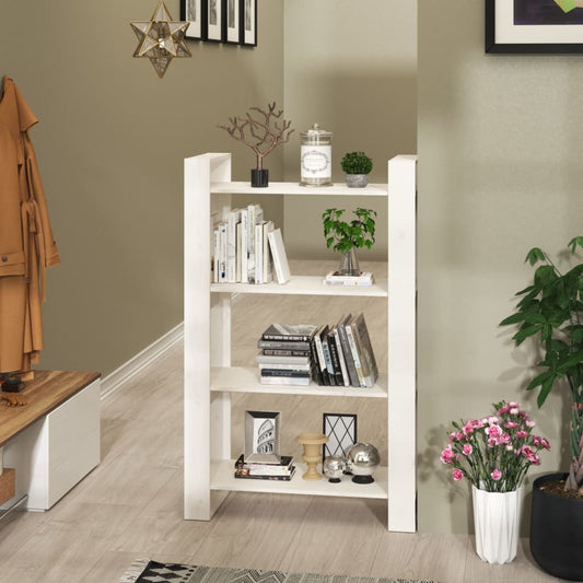 Bibliothèque/séparateur de pièce blanc 80x25x125 cm bois de pin massif