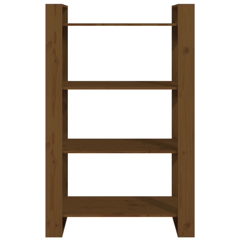 Bookcase/room divider honey brown 80x35x125cm solid pine wood