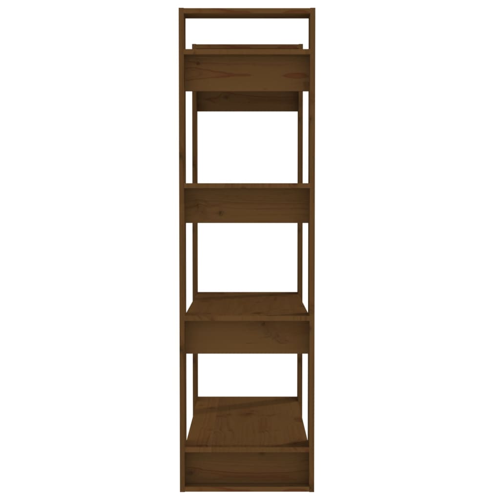 Bookcase/room divider honey brown 80x35x125cm solid pine wood