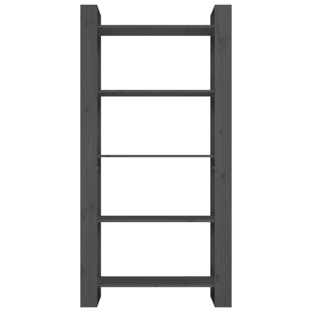 Bibliothèque/séparateur de pièce gris 80x35x160 cm bois massif