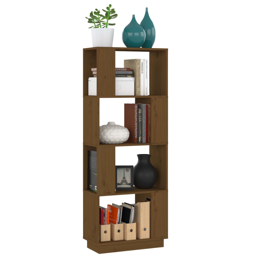 Bibliothèque/séparateur de pièce marron miel 51x25x132cm bois de pin massif
