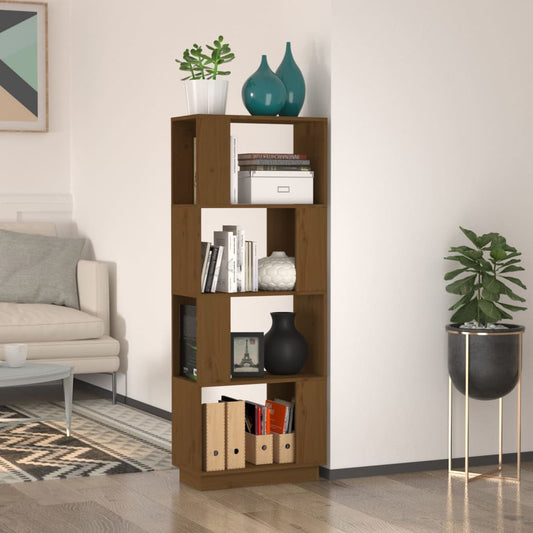 Bibliothèque/séparateur de pièce marron miel 51x25x132cm bois de pin massif