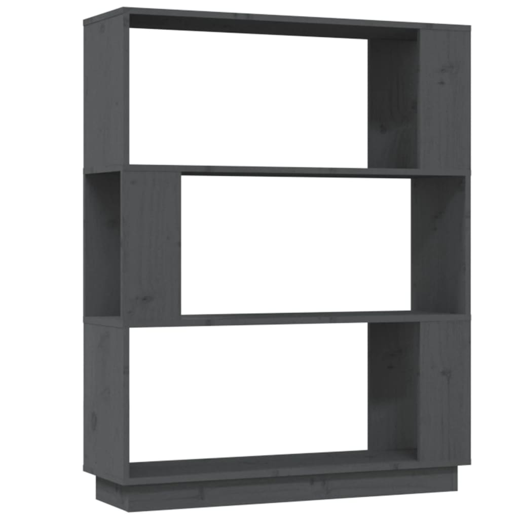 Bibliothèque/séparateur de pièce gris 80x25x101 cm bois de pin massif