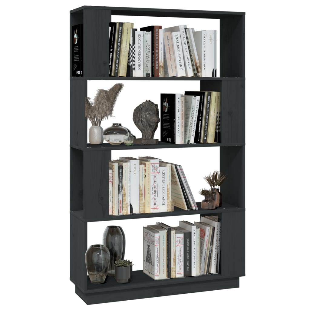 Bibliothèque/séparateur de pièce gris 80x25x132 cm bois de pin massif