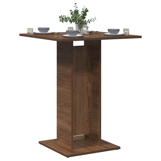 Bistro table brown oak look 60x60x75 cm wood material