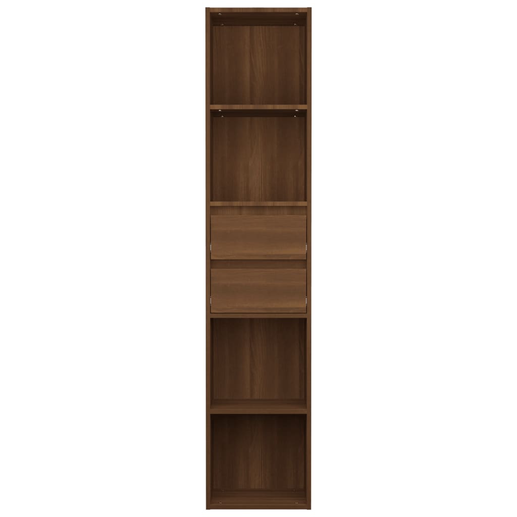 Bibliothèque aspect chêne marron 36x30x171 cm matériau bois