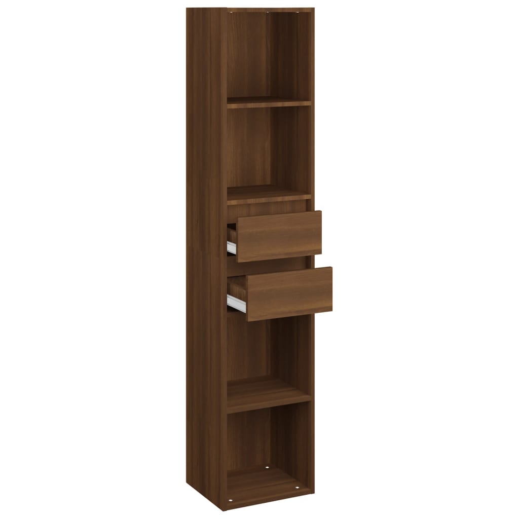 Bibliothèque aspect chêne marron 36x30x171 cm matériau bois
