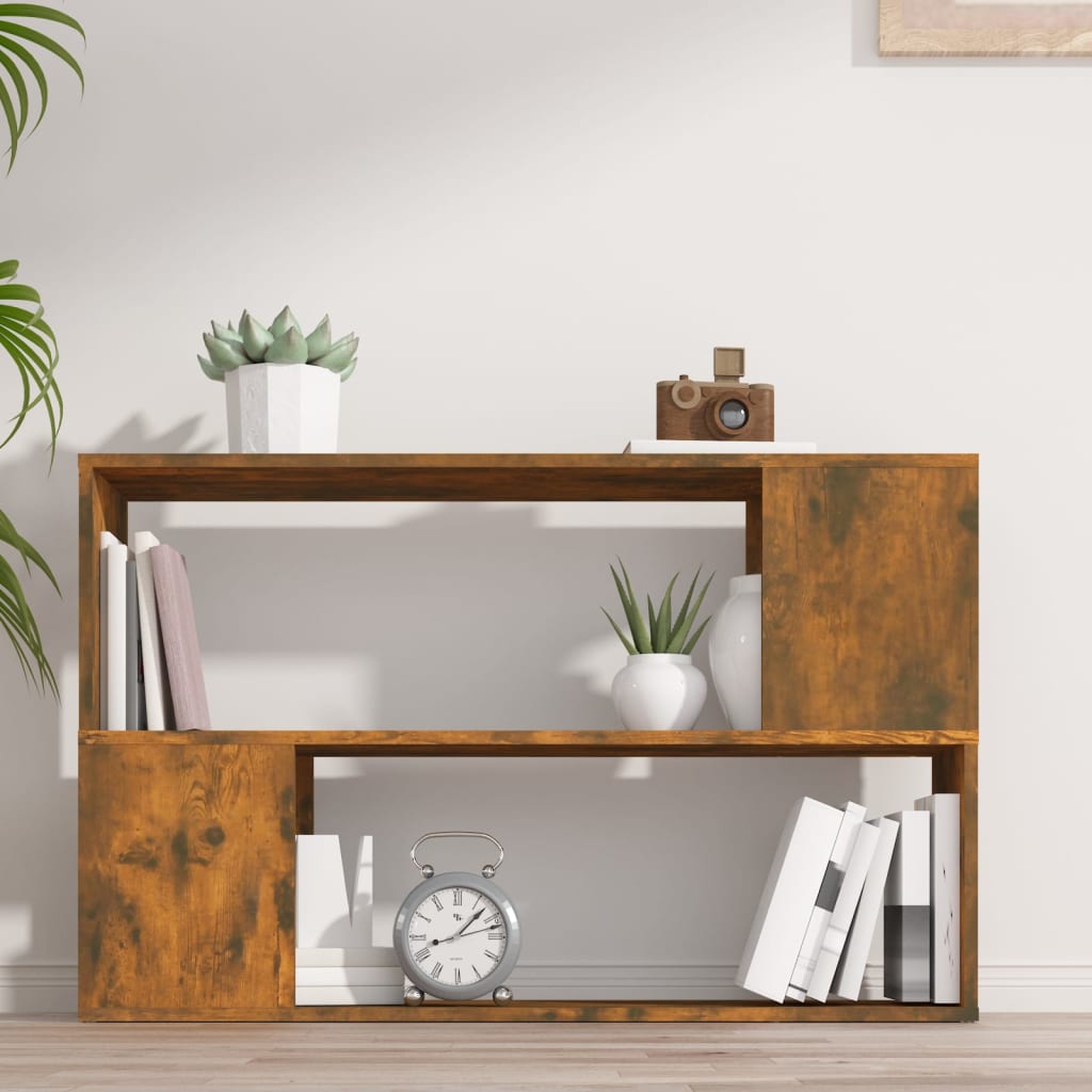 Bookcase smoked oak 100x24x63 cm wood material