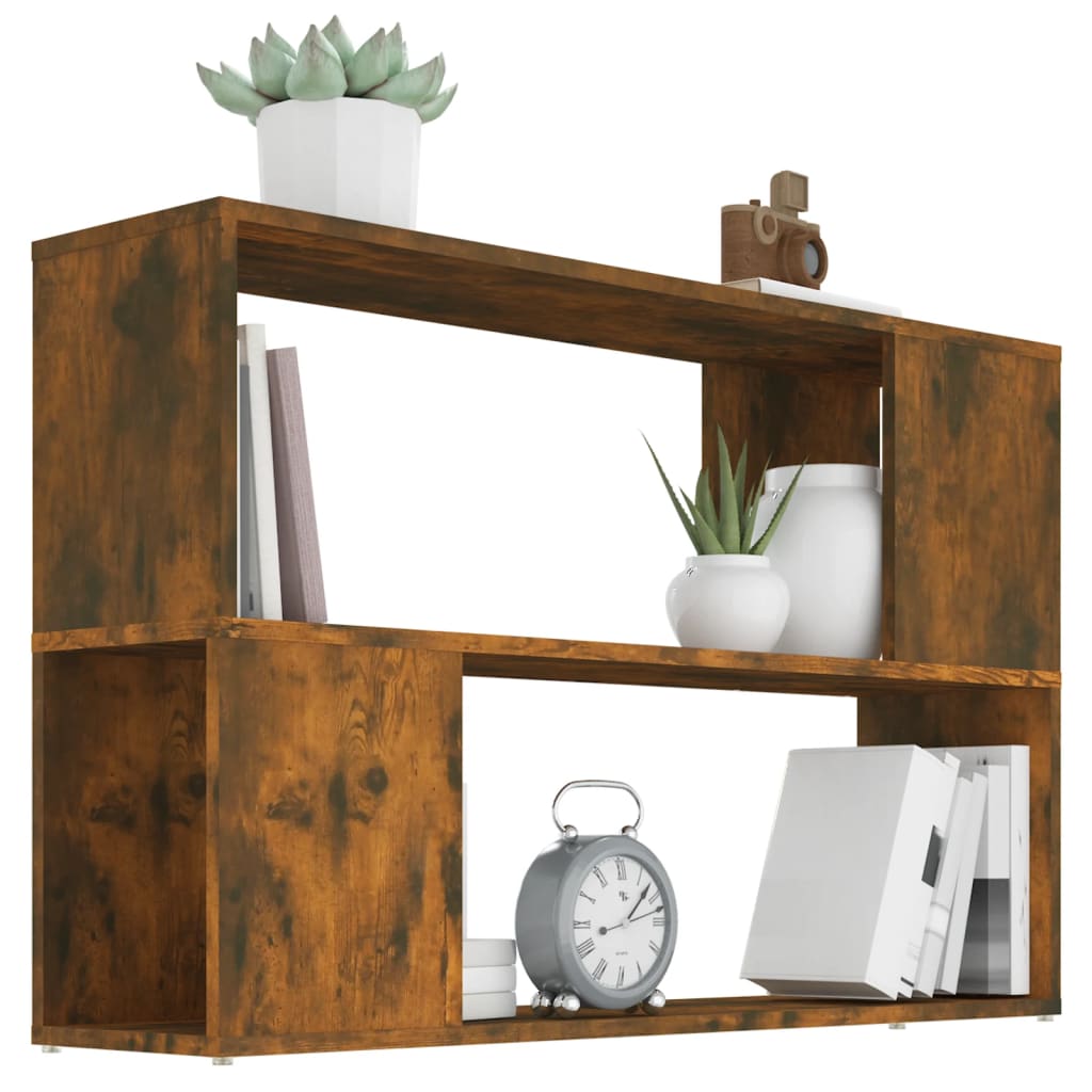 Bookcase smoked oak 100x24x63 cm wood material