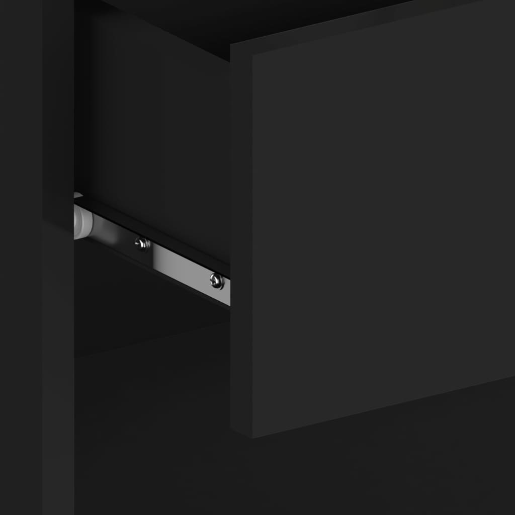 Wall bedside table black