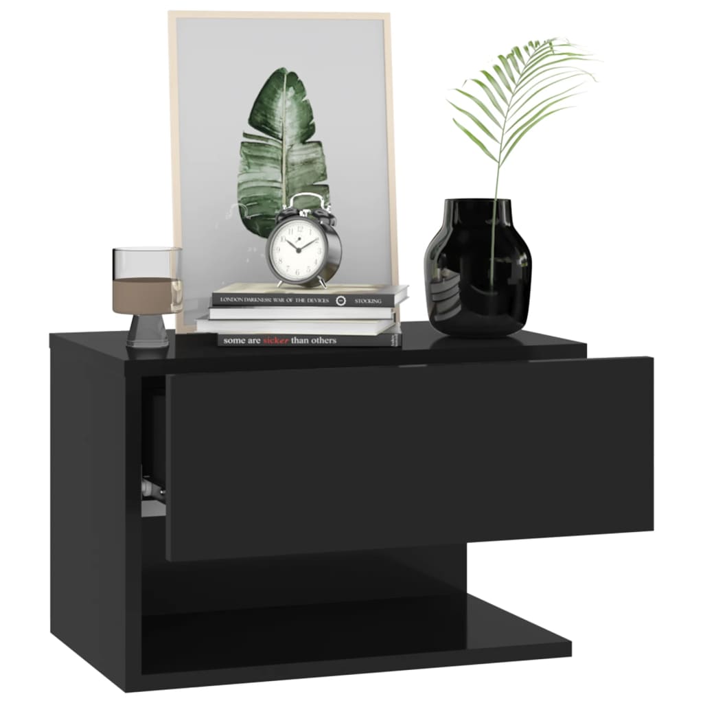 Wall bedside tables 2 pcs. Black