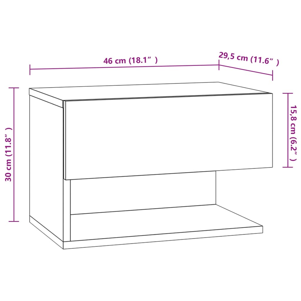 Wall bedside tables 2 pcs. Black