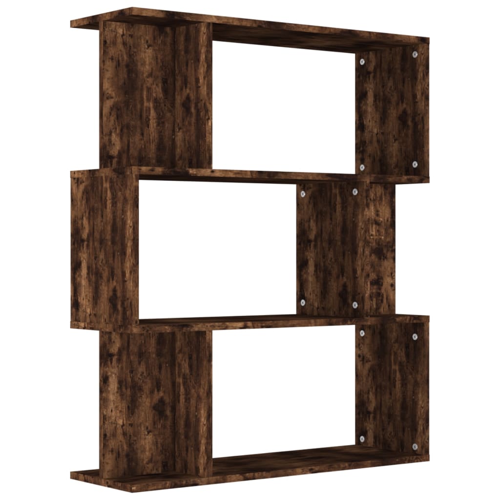 Bibliothèque/séparateur de pièce chêne fumé 80x24x96 cm matériau bois