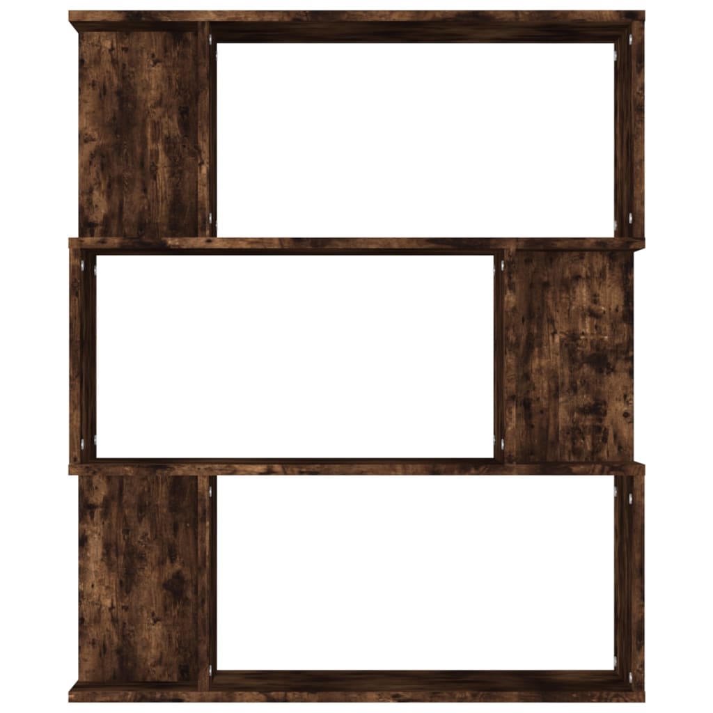 Bibliothèque/séparateur de pièce chêne fumé 80x24x96 cm matériau bois