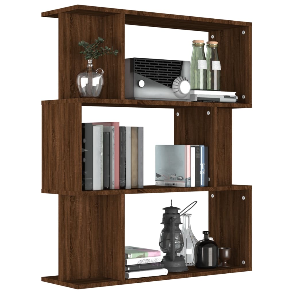Bibliothèque/séparateur de pièce chêne brun 80x24x96 cm matériau bois