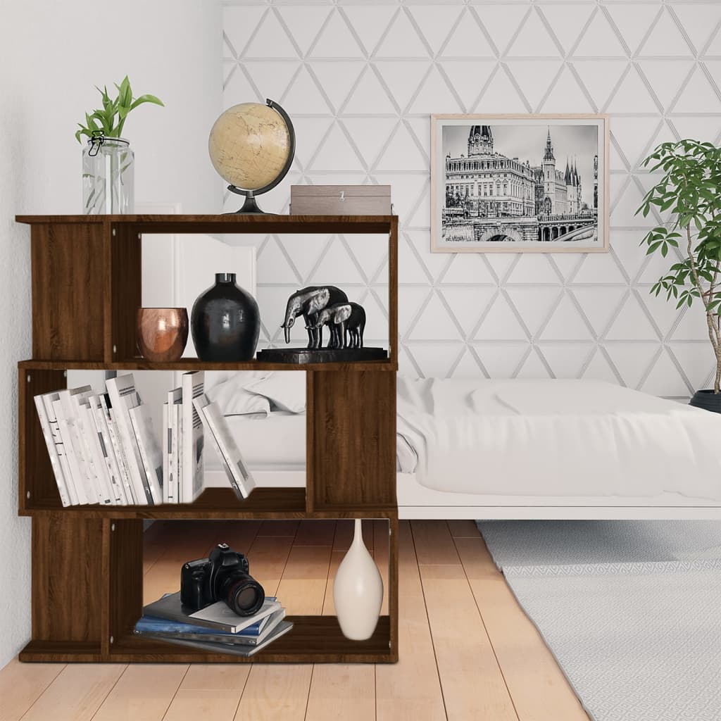 Bibliothèque/séparateur de pièce chêne brun 80x24x96 cm matériau bois