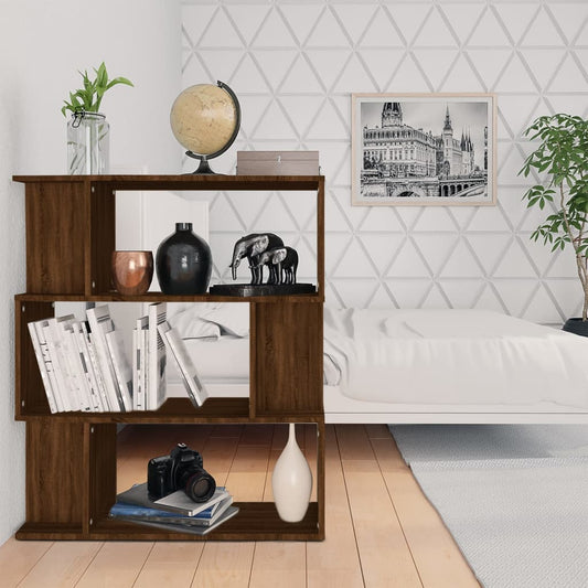 Bibliothèque/séparateur de pièce chêne brun 80x24x96 cm matériau bois