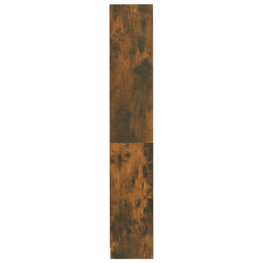 Bookcase 4 compartments smoked oak 80x24x142 cm wood material