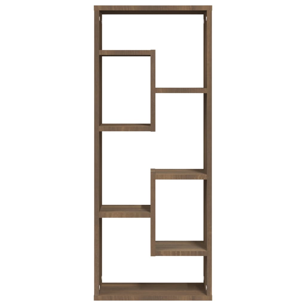 Étagère murale aspect chêne marron 36x16x90 cm en bois