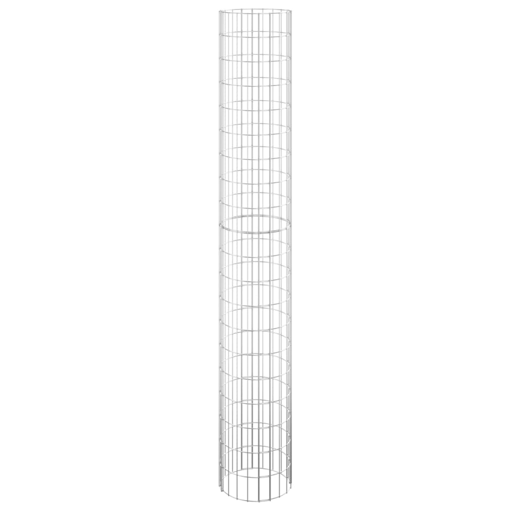 Gabionen-Hochbeete 3 Stk. Rund Verzinkter Stahl Ø30x200 cm