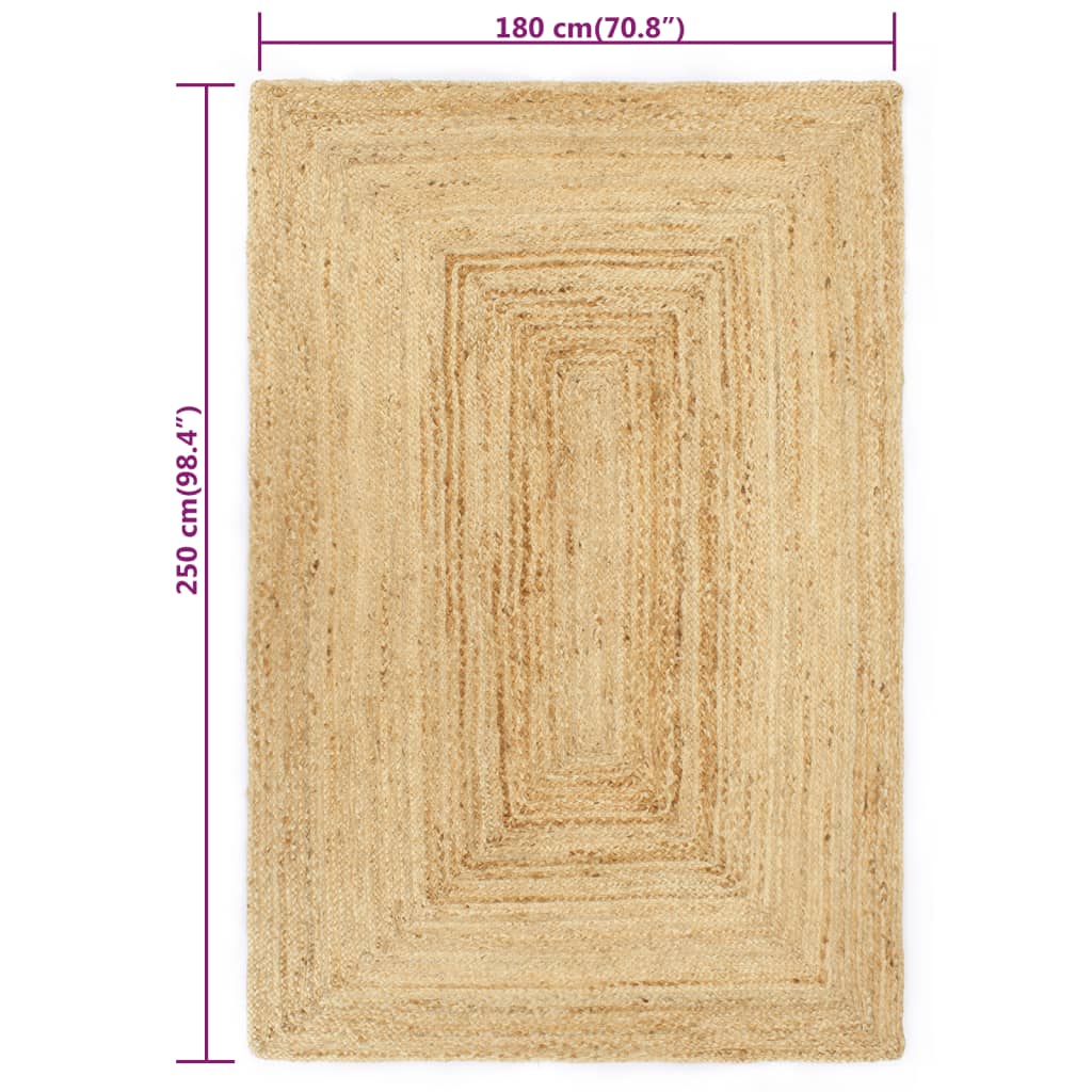 Rug handmade jute 180x250 cm