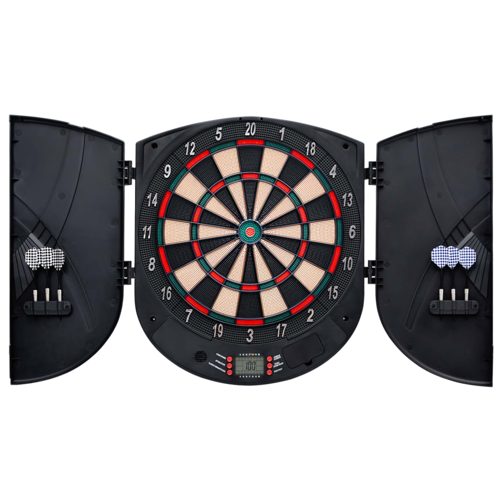 Electric dartboard with darts black polypropylene