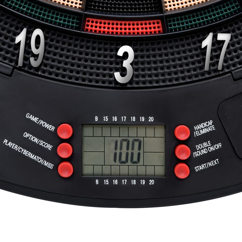 Electric dartboard with darts black polypropylene