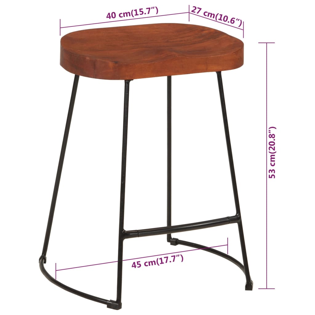 Gavin bar stools 2 pcs. 45x38x53 cm solid mango wood
