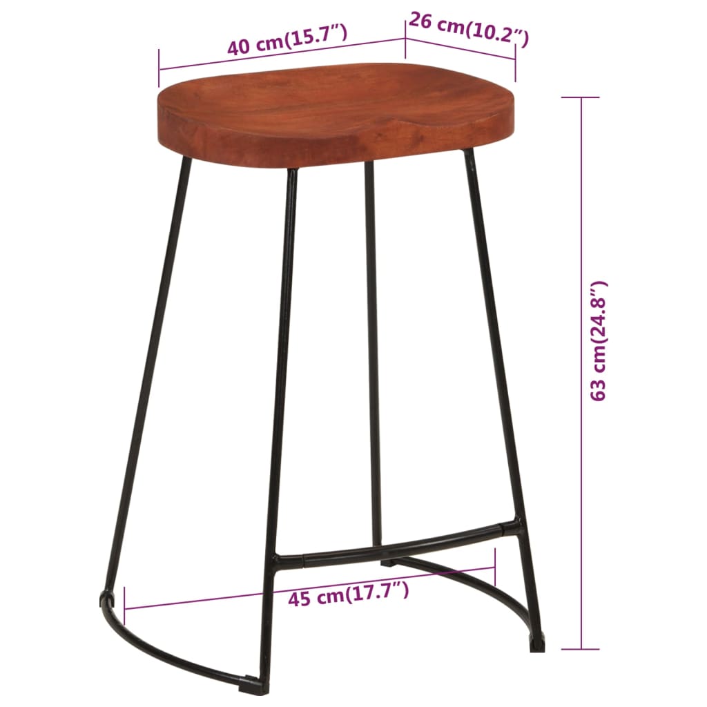 Gavin bar stools 2 pcs. 45x40x63 cm solid mango wood
