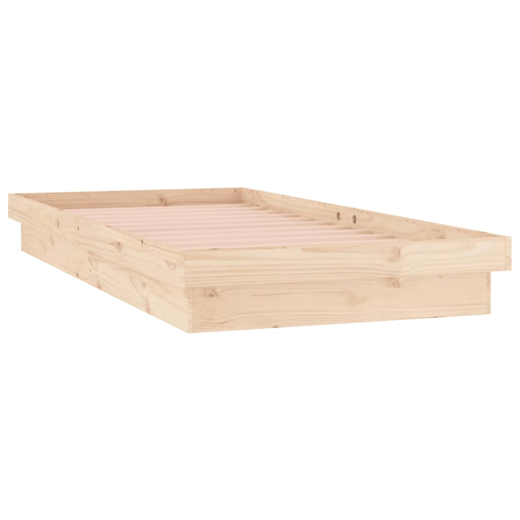 Lit en bois massif avec éclairage LED 100x200 cm