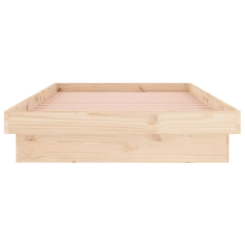 Lit en bois massif avec éclairage LED 100x200 cm