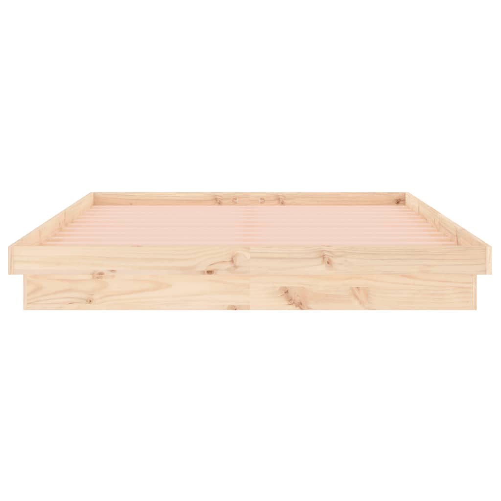 Lit en bois massif avec éclairage LED 200x200 cm massif