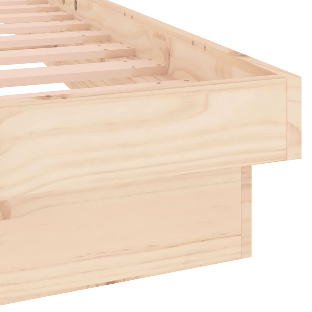Lit en bois massif avec éclairage LED 200x200 cm massif