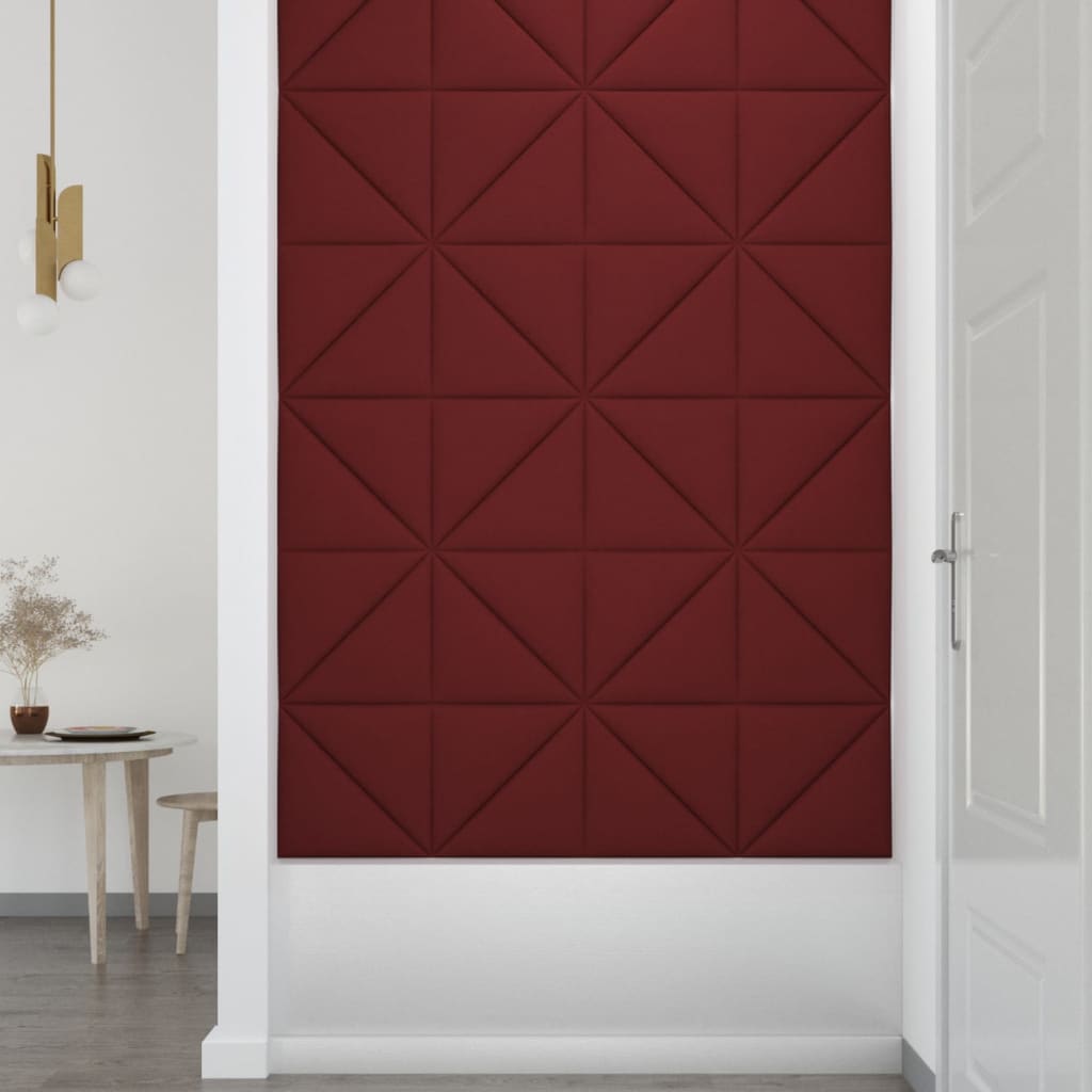 Wall panels 12 pcs. Wine red 30x30 cm fabric 0.54 m²