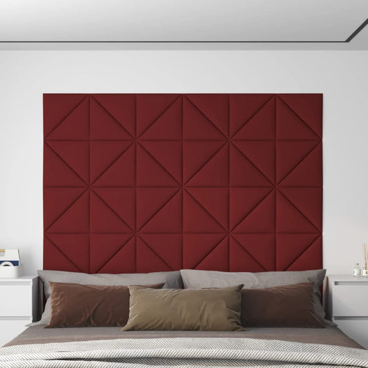Wall panels 12 pcs. Wine red 30x30 cm fabric 0.54 m²