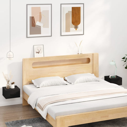 Wall bedside tables 2 pcs. Black 35x35x20 cm