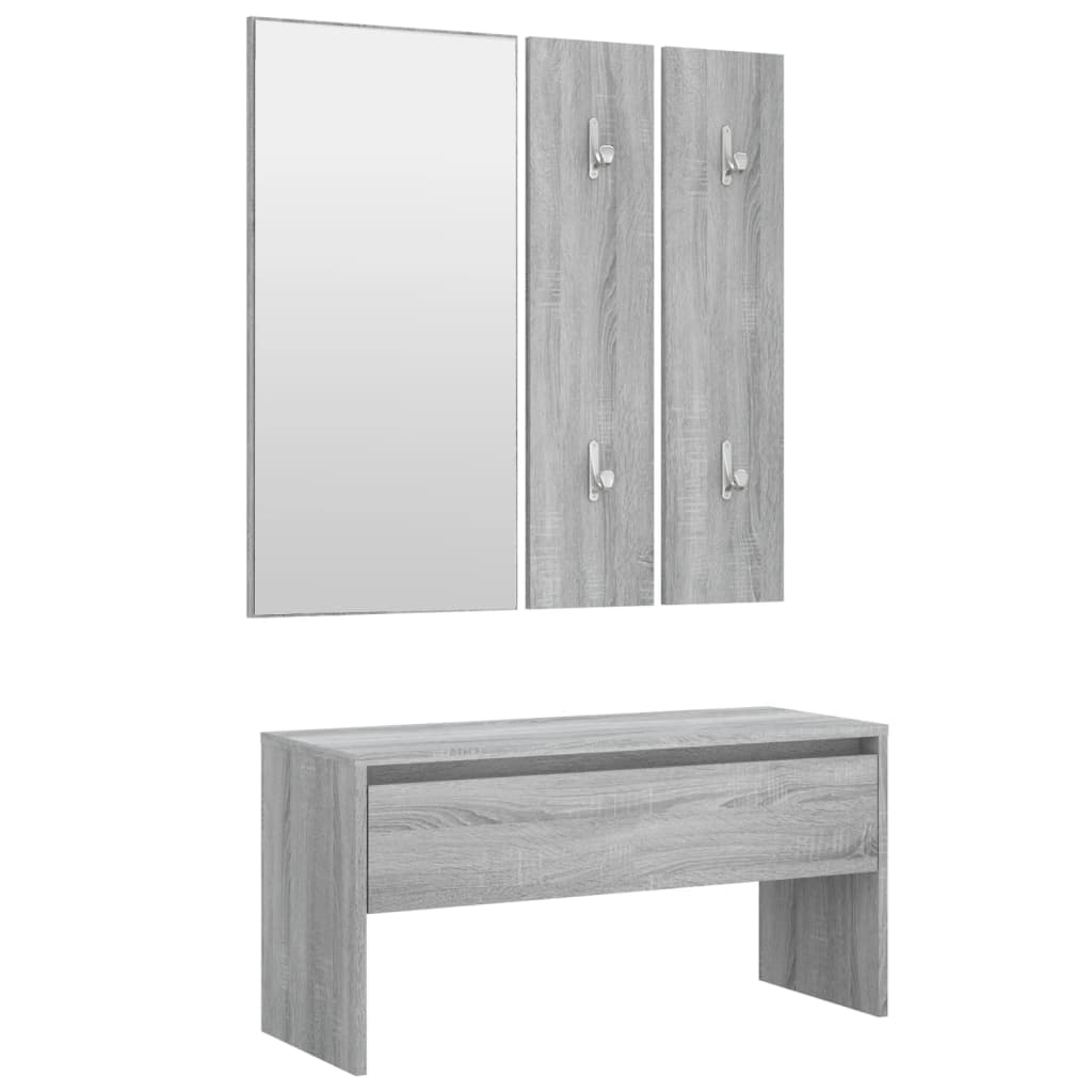 Ensemble de meubles d'entrée en bois Sonoma gris
