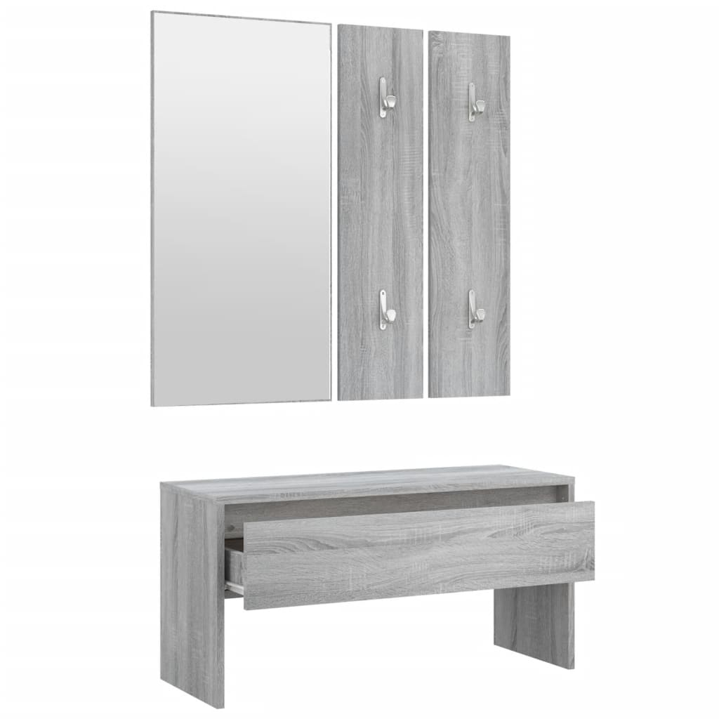 Ensemble de meubles d'entrée en bois Sonoma gris