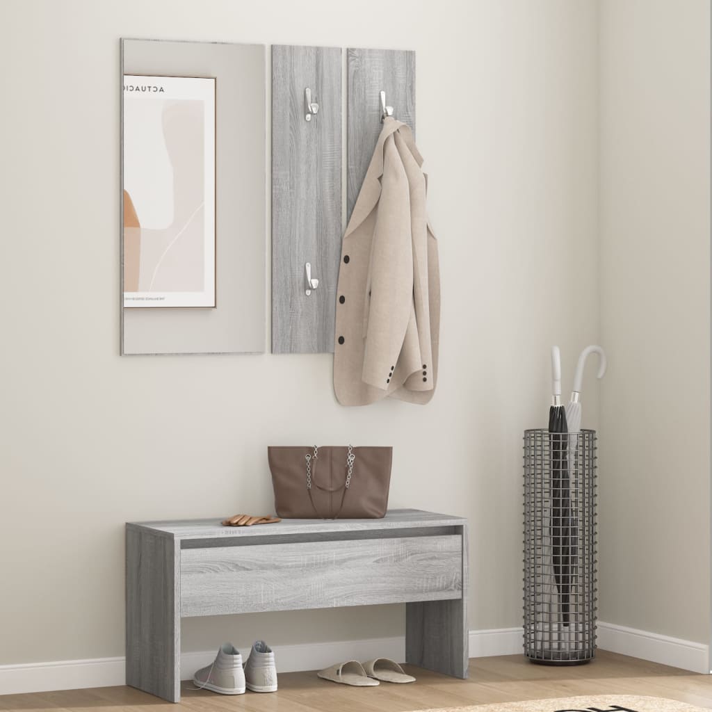 Ensemble de meubles d'entrée en bois Sonoma gris