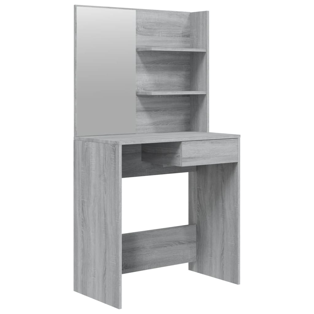 Dressing table with mirror Gray Sonoma 74.5x40x141 cm