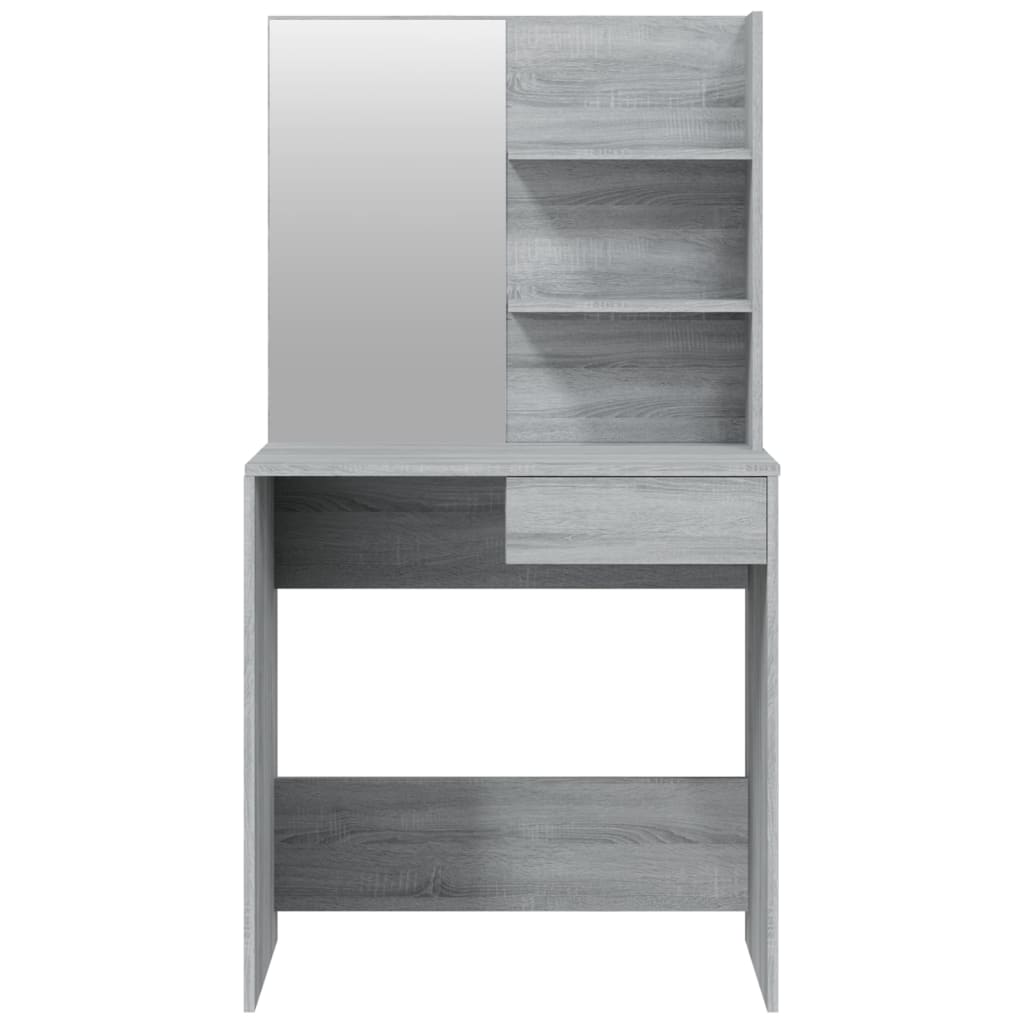 Dressing table with mirror Gray Sonoma 74.5x40x141 cm
