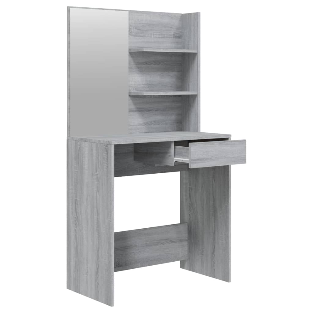 Dressing table with mirror Gray Sonoma 74.5x40x141 cm