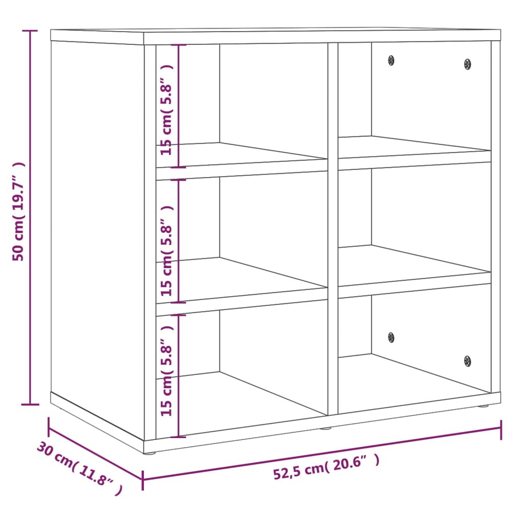Shoe racks 2 pcs. smoked oak 52.5x30x50 cm
